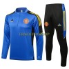 Manchester United Champions League Sweatshirts Anzüge Suit Quarter-zip 2022-23 Blaue Für Kinder